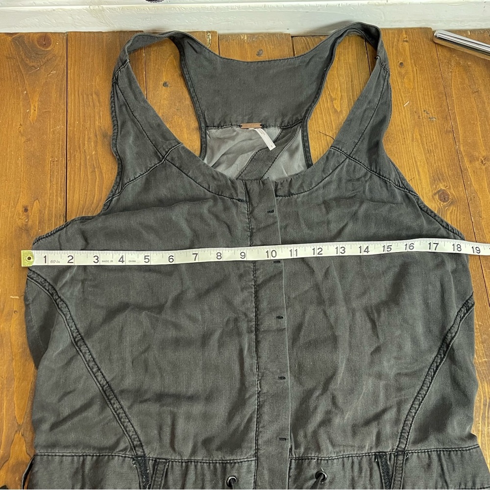 Free people Roaring rayon utilitarian jumpsuit size 8 dark gray - Picture 6 of 8